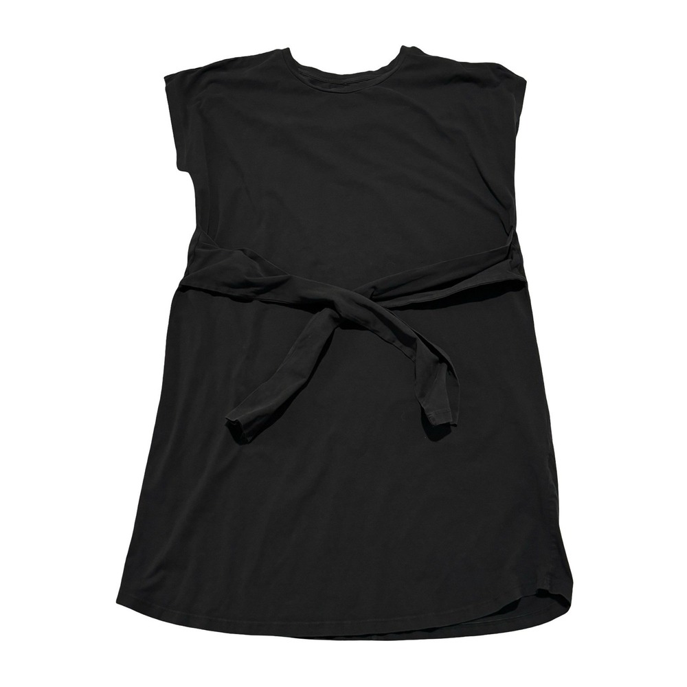 Universal Standard Misa Tie Front Dress Long Sleeve with Pockets Black Sz Small
